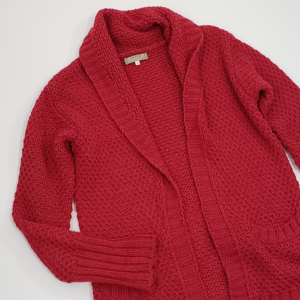 Bianca B Oversized Red Chunky Knit Cardigan